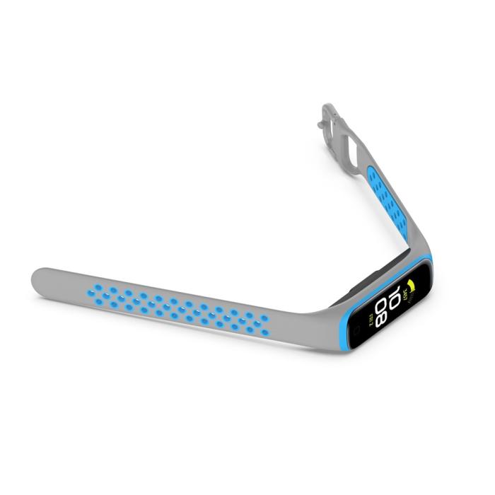 Bild 5,  Samsung Galaxy Fit 2 SM-R220 Armband Ihåligt Silikon Grå/Blå