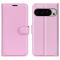  Google Pixel 10 Pro XL Fodral Litchi Läder Ljus Rosa