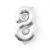  Sifferballong Nummer 8 70 cm Silver