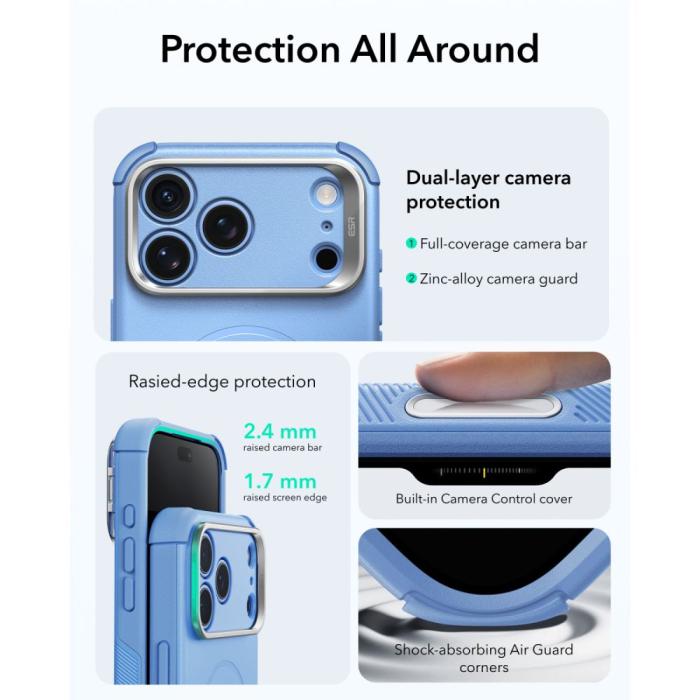 Bild 5, ESR ESR iPhone 18 Pro Max/17 Pro Max Skal MagSafe Cyber Tough Kickstand