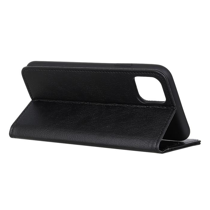 Bild 3,  iPhone 12 Pro Max - Split Läder Flip Fodral - Svart