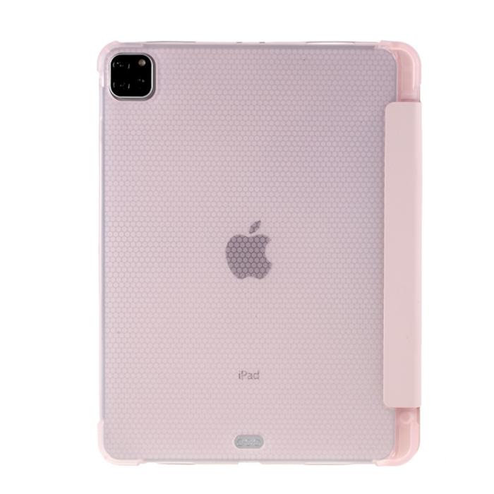Bild 2,  iPad Pro 11 (2018/2020/2021) - Tri-Fold Läder Fodral Pennhållare - Ljus Rosa