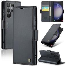 CASEME CASEME Galaxy S24 Ultra Fodral Slim Litchi L&auml;der Svart