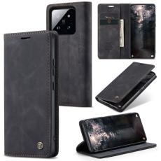 CASEME CASEME Xiaomi 14 Fodral Flip L&auml;der Svart