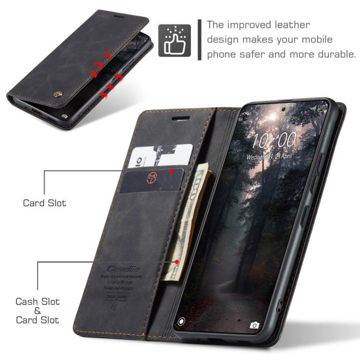 Bild 5, CASEME CASEME Xiaomi 14 Fodral Flip Läder Svart