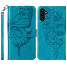  Samsung Galaxy A54 5G Fodral Med Fj&auml;ril Tryck Bl&aring;