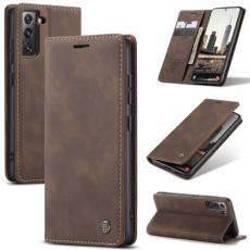 CASEME CASEME Samsung Galaxy S22 Fodral Flip Retro L&auml;der Brun