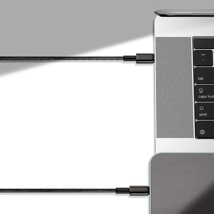 Bild 4, BASEUS Baseus 2m 20W PD USB-C - Lightning Flätad Nylon Kabel - Svart