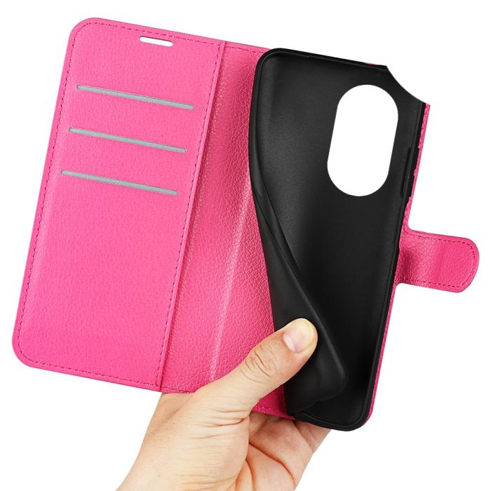 Bild 4,  Motorola Edge 30 Pro Fodral Litchi Textur Rosa