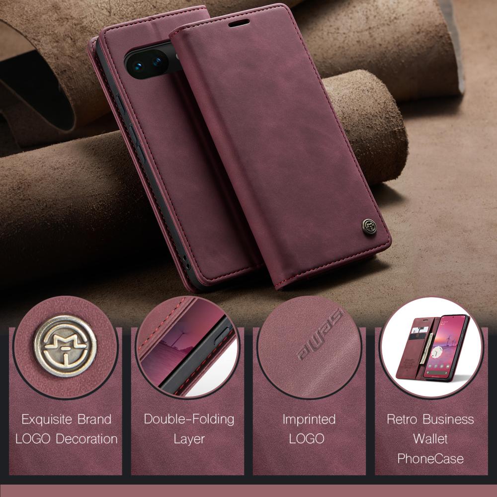 CASEME CASEME Google Pixel 10a Fodral Flip Retro Läder Röd