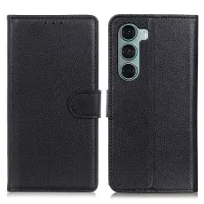  Motorola Moto G200 Fodral Litchi L&auml;der Svart