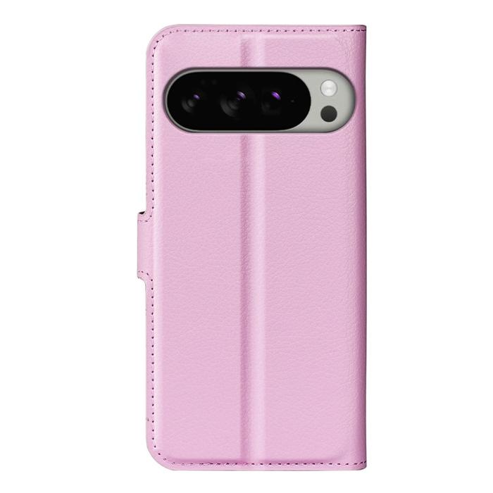 Bild 6,  Google Pixel 10 Pro XL Fodral Litchi Läder Ljus Rosa