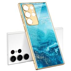 GKK GKK Galaxy S24 Ultra Skal H&auml;rdat Glas Electroplate Blue Ocean