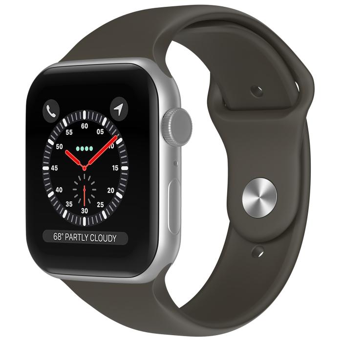 Bild 2, ColorPop Apple Watch 38/40/41/42 mm Silikon Armband (S/M) Mörk Brun