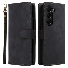 Galaxy Z Fold 6 Fodral RFID L&auml;der Svart