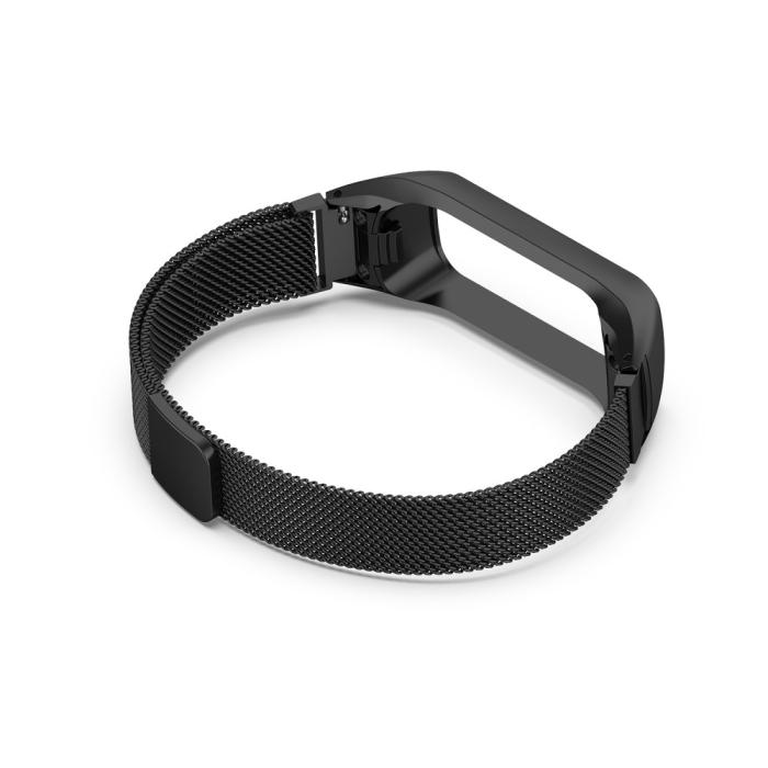 Bild 4,  Samsung Galaxy Fit 2 Metall Armband Milanese Loop Svart