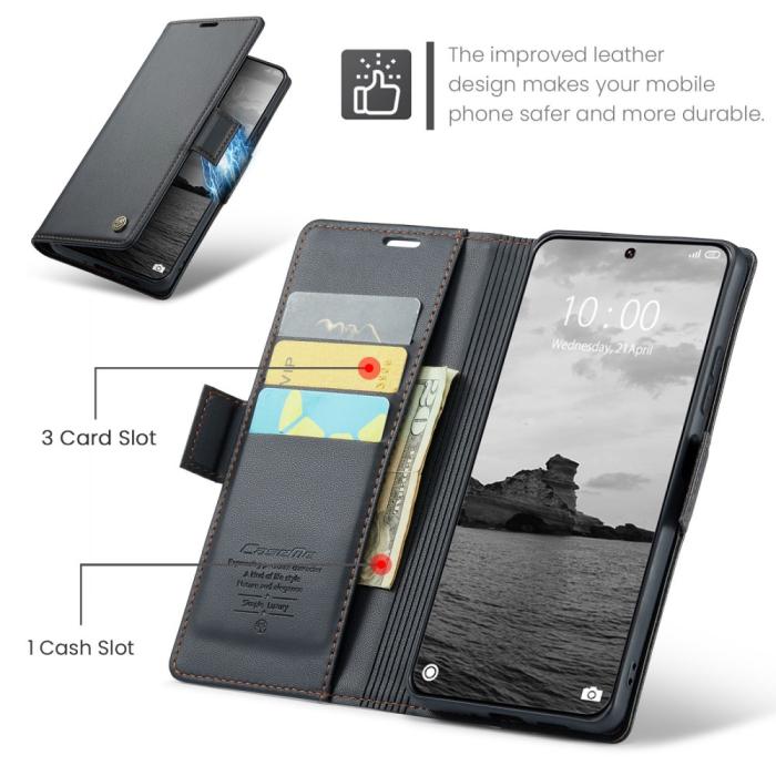 Bild 5, CASEME CASEME Xiaomi 14 Ultra Fodral Läder RFID Svart