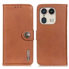 KHAZNEH KHAZNEH Motorola Edge 50 Ultra 5G L&auml;der Fodral Brun