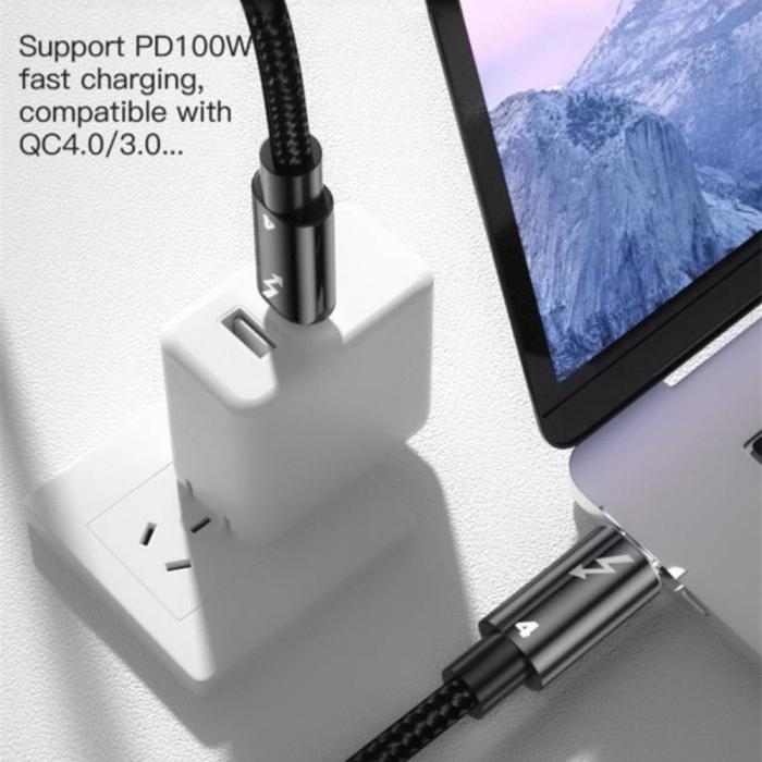 Bild 3,  Thunderbolt 4 Kabel 30cm USB-C 100W 8K 60Hz PD Svart