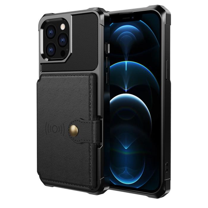 Bild 2,  iPhone 13 Pro Max Skal Med Magnetisk Plånbok Svart