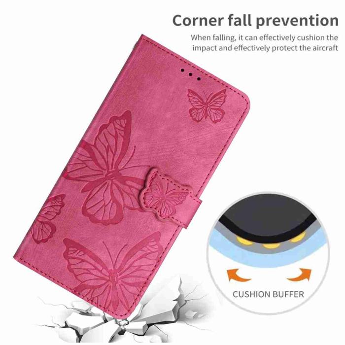 Bild 6,  OnePlus 15 Fodral Med Fjäril Tryck Rosa