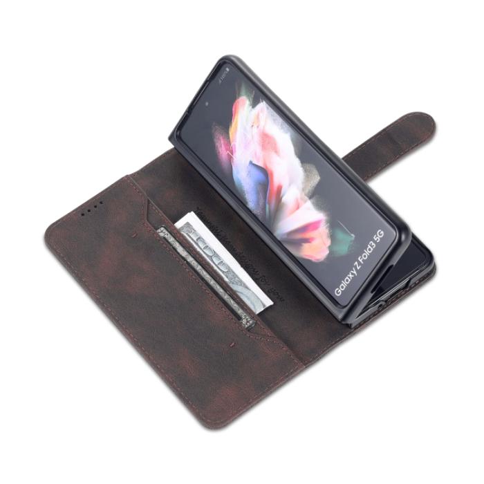 Bild 5, AZNS AZNS Galaxy Z Fold 3 Fodral Skin Touch Brun