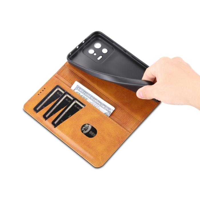 Bild 6, AZNS AZNS Xiaomi 13 5G Fodral Flip Läder Ljus Brun