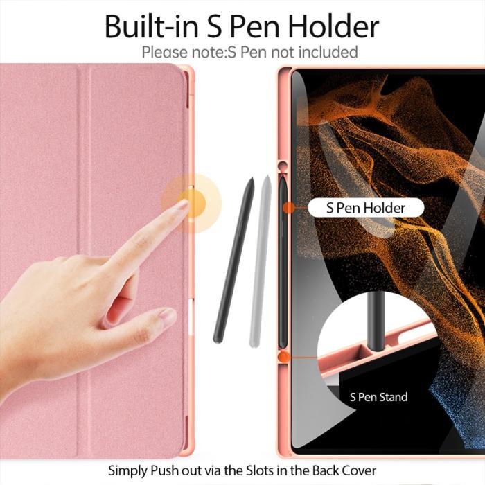 Bild 3, DUX DUCIS DUX DUCIS Galaxy Tab S9 Ultra DOMO Fodral Tri-Fold Rosa