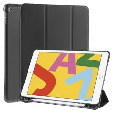  iPad 10.2 2019/2020/2021 Fodral Tri-Fold Med Pennh&aring;llare Svart