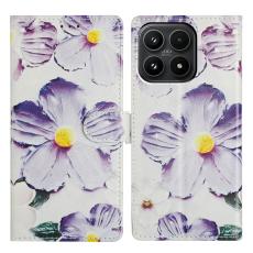  Xiaomi 17 Fodral L&auml;der Blommor Lila