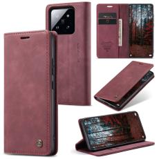 CASEME CASEME Xiaomi 14 Fodral Flip L&auml;der R&ouml;d
