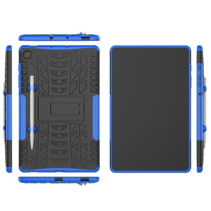 Bild 2,  Samsung Galaxy Tab S6 Lite Skal Rugged Kickstand Armor Blå