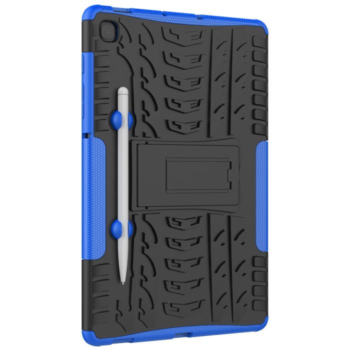 Bild 4,  Samsung Galaxy Tab S6 Lite Skal Rugged Kickstand Armor Blå