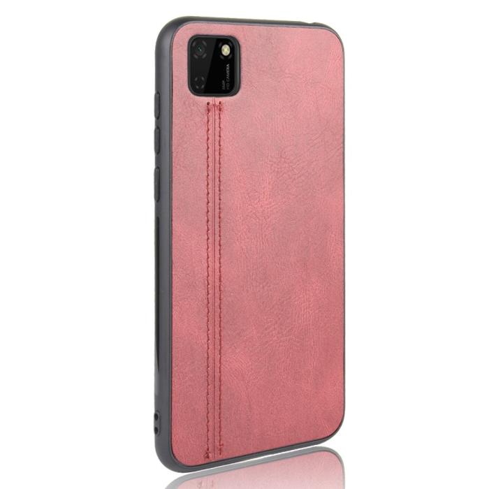 Bild 4,  Huawei Y5p - Hybrid Läder Skal - Röd