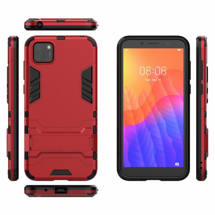 Bild 3,  Huawei Y5p - Hybrid Skal med Kickstand - Röd