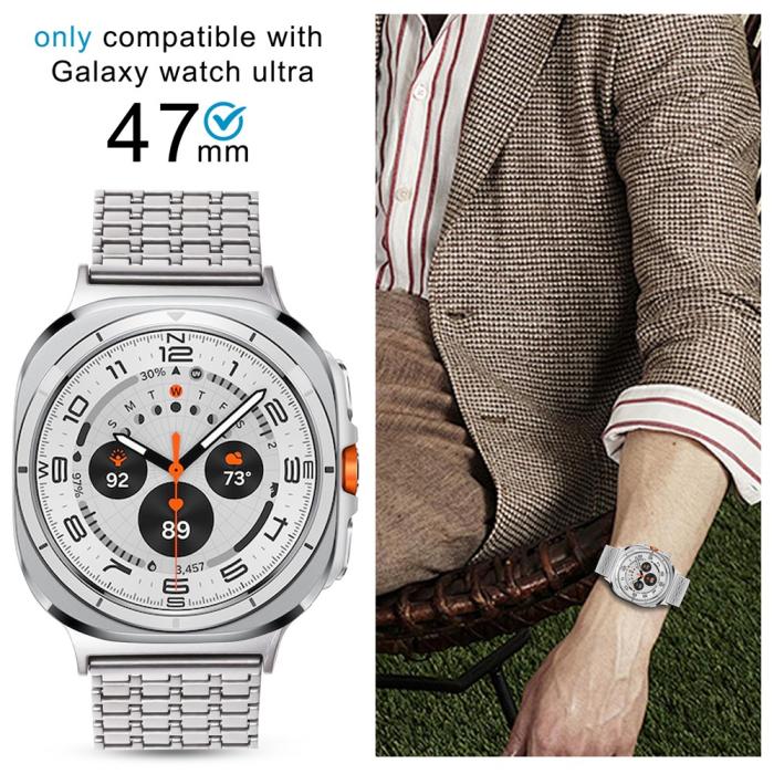 Bild 3,  Galaxy Watch 8 46/44/40 mm Armband Magnetisk Loop Silver