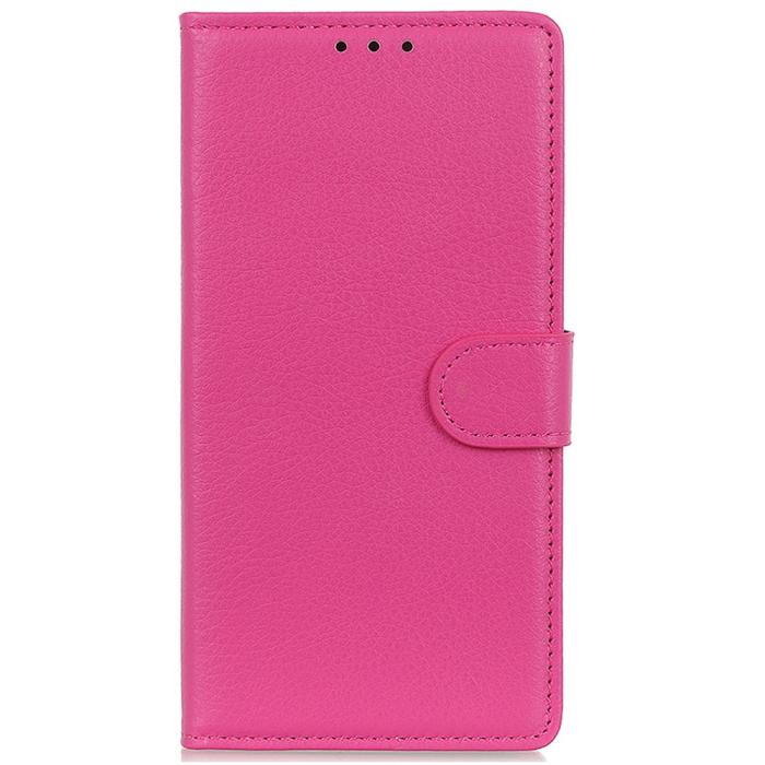 Bild 6,  Samsung Galaxy S23 FE Fodral Litchi Läder Rosa