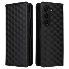  Galaxy Z Fold 6 Fodral L&auml;der Svart