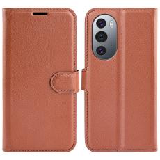  Motorola Edge 30 Pro Fodral Litchi Textur Brun