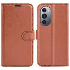  Motorola Edge 30 Pro Fodral Litchi Textur Brun