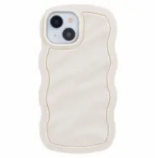  iPhone 15 Mobilskal Wavy Textur Beige
