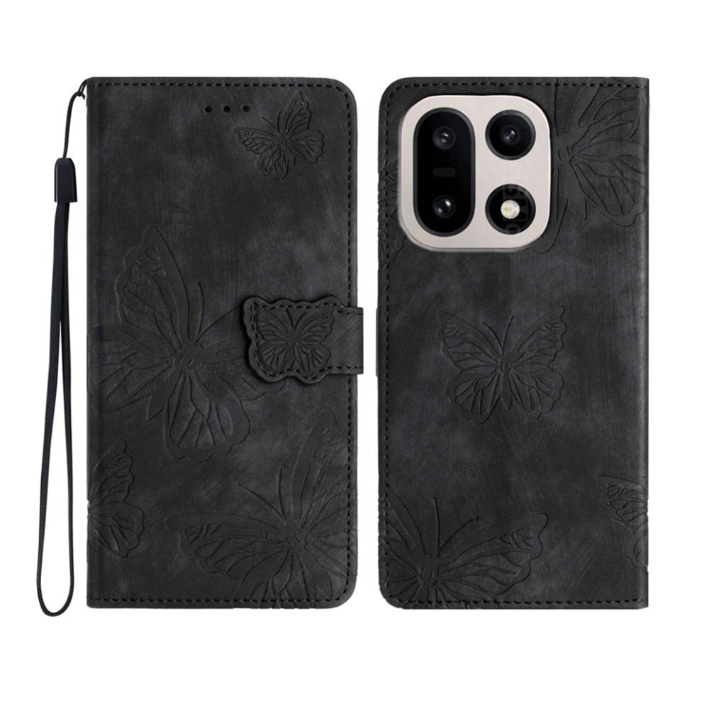 OnePlus 15 Fodral Med Fjäril Tryck Svart