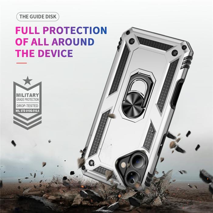 Bild 5,  iPhone 17 Skal Shockproof Hybrid Ring Silver