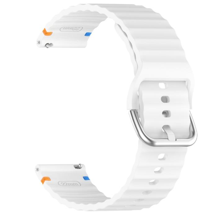 Bild 4,  Klockarmband 22 mm Silikon Wave Design Vit