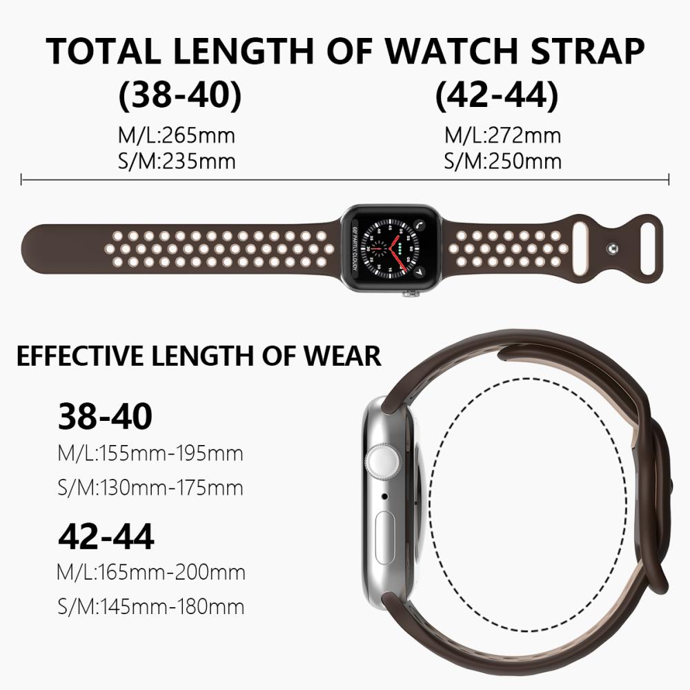 ColorPop Sportarmband Dual-Color Apple Watch 42/41/40/38 mm (S/M) Brun