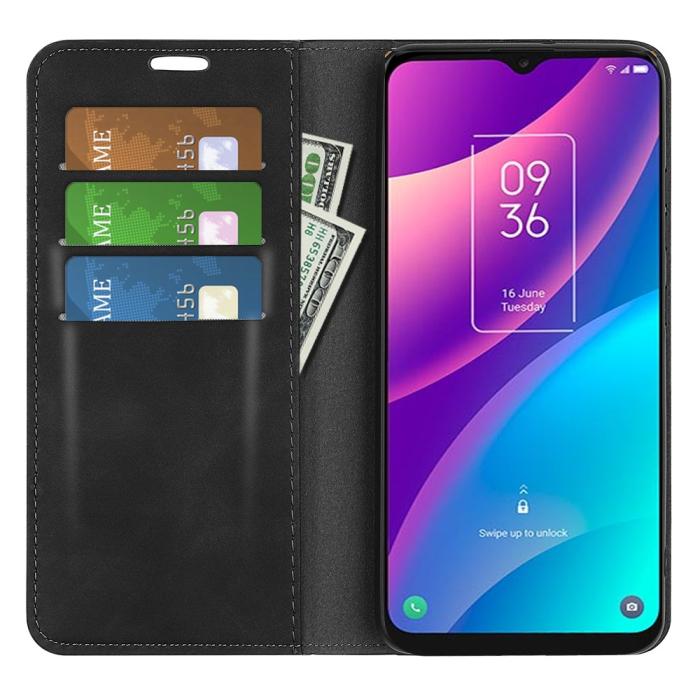 Bild 4,  TCL 305 (2022) Fodral Flip Läder Svart