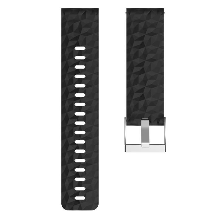 Bild 3,  Silikon Armband Diamond Textur Suunto (24mm) Svart
