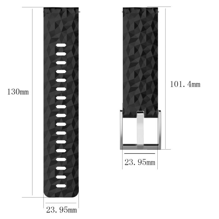 Bild 5,  Silikon Armband Diamond Textur Suunto (24mm) Svart