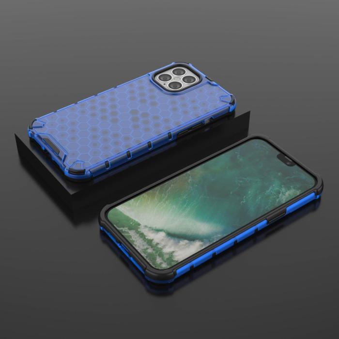 Bild 3,  iPhone 12 Pro Max - Armor Honeycomb Textur - Blå