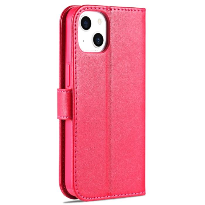 Bild 3, AZNS AZNS iPhone 14 Plus Fodral Läder Röd/Rosa